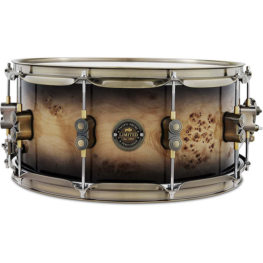 PDP Limited Mapa Burl Snare Drum - 5.5” x 14” Mapa Burl to Black Burst Lacquer