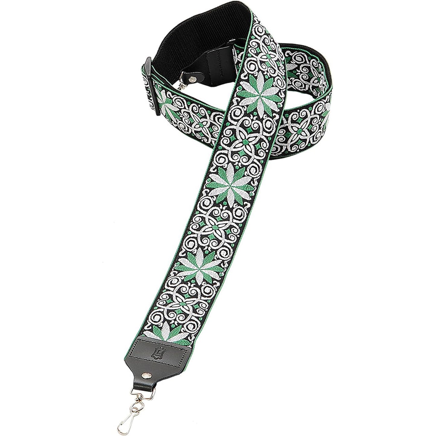 Levys M10HT11 2in Hootenanny Green Jacquard Guitar Strap