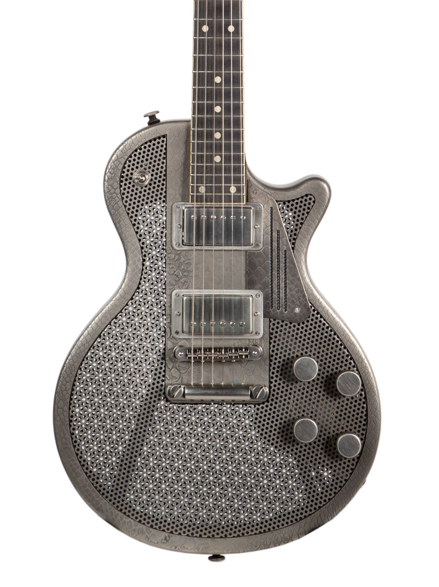 Trussart Steel Deville Electric Guitar in Antique Silver Snakeskin with Case