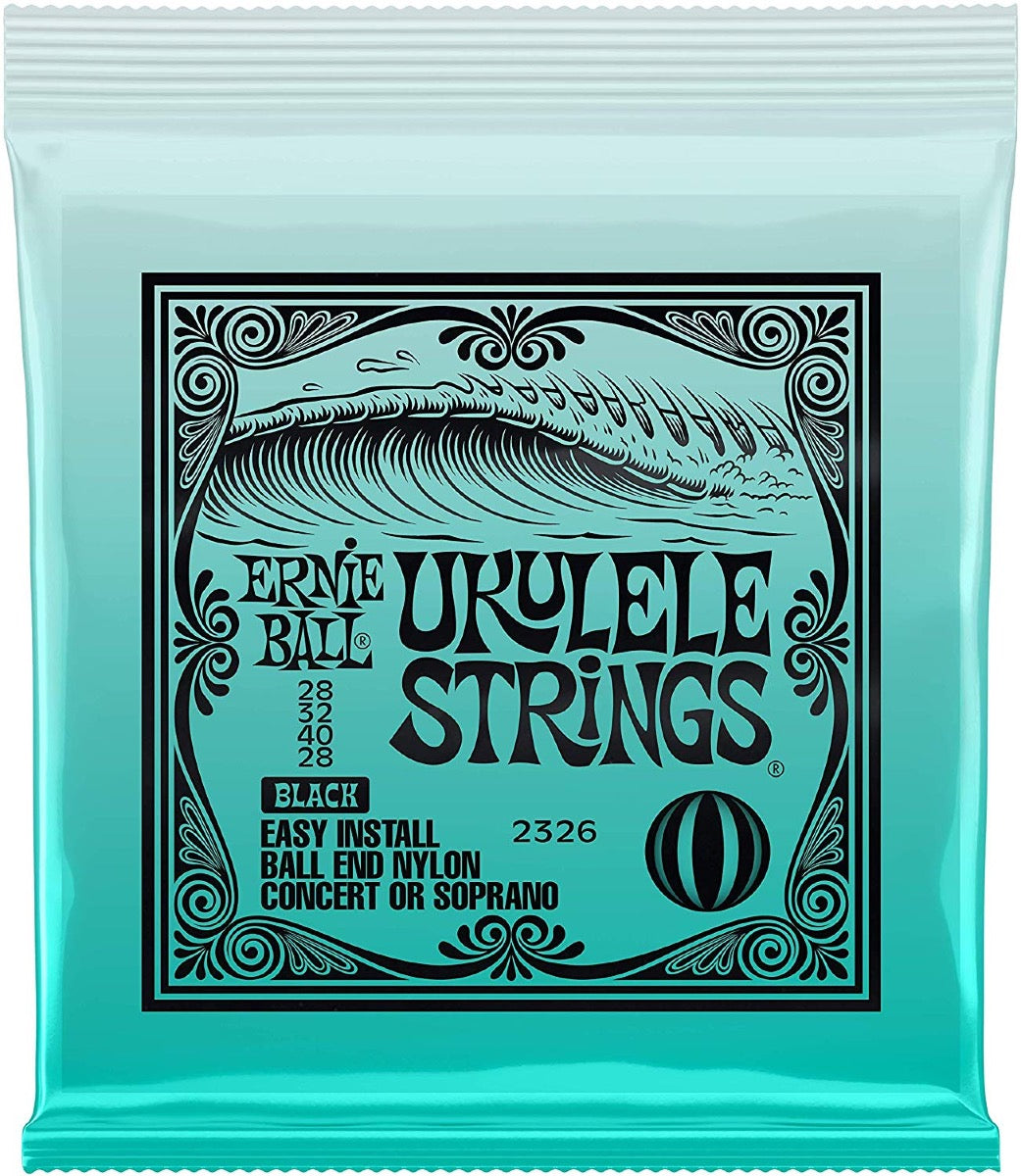 Ernie Ball P02326 Concert/Soprano Black Nylon Ball End Ukulele Strings