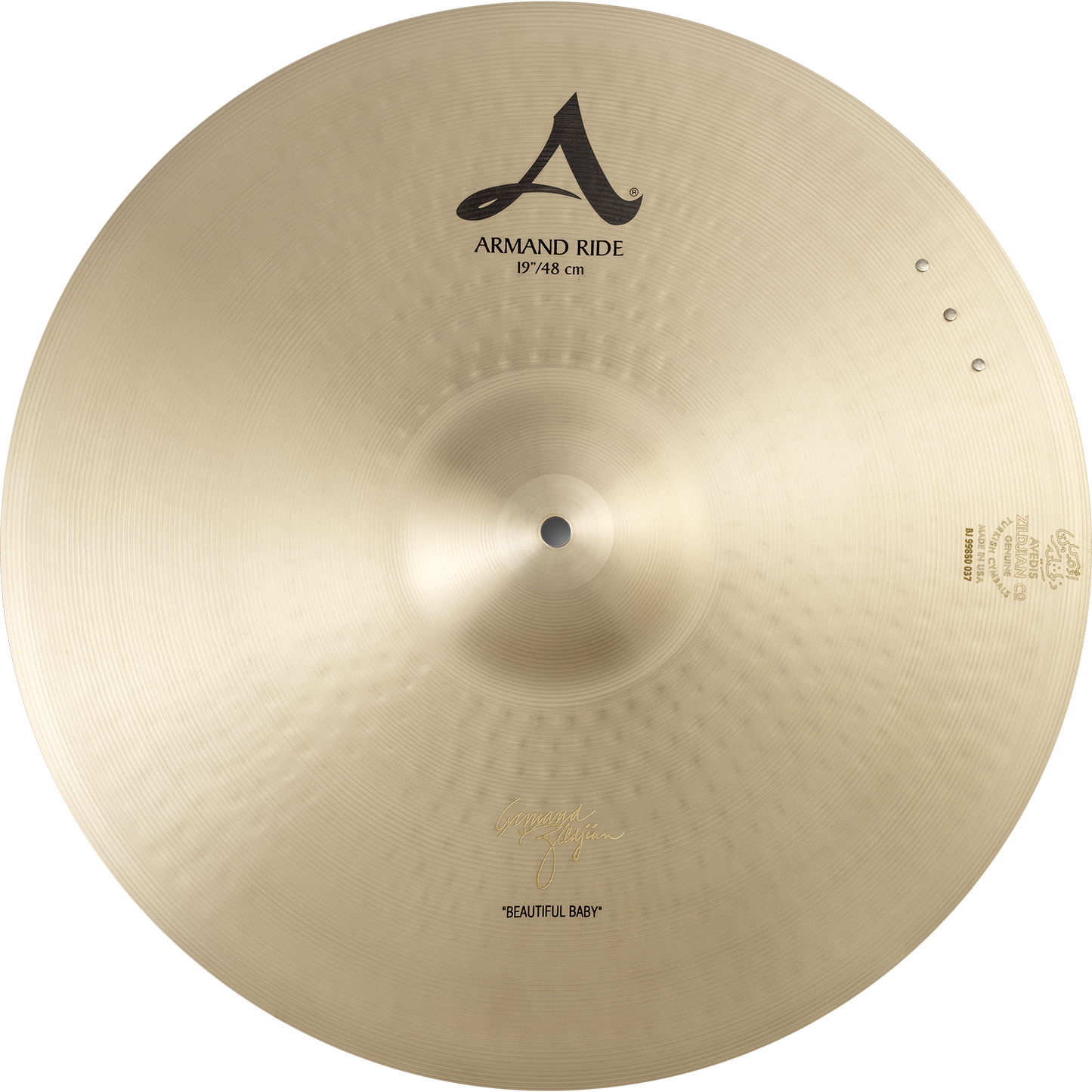 Zildjian 19” A Series Armand Beautiful Baby Ride Cymbal w/ Rivets