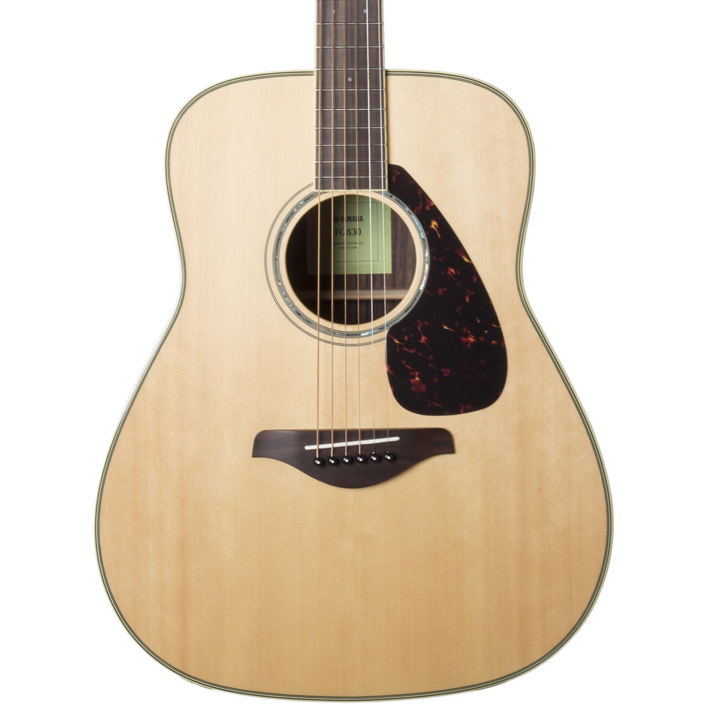 Yamaha FG830 Solid Top Acoustic Guitar, Natural