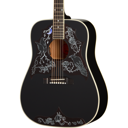 Gibson Kirk Hammett Raven Dreadnought Acoustic Electric Guitar - Ebony
