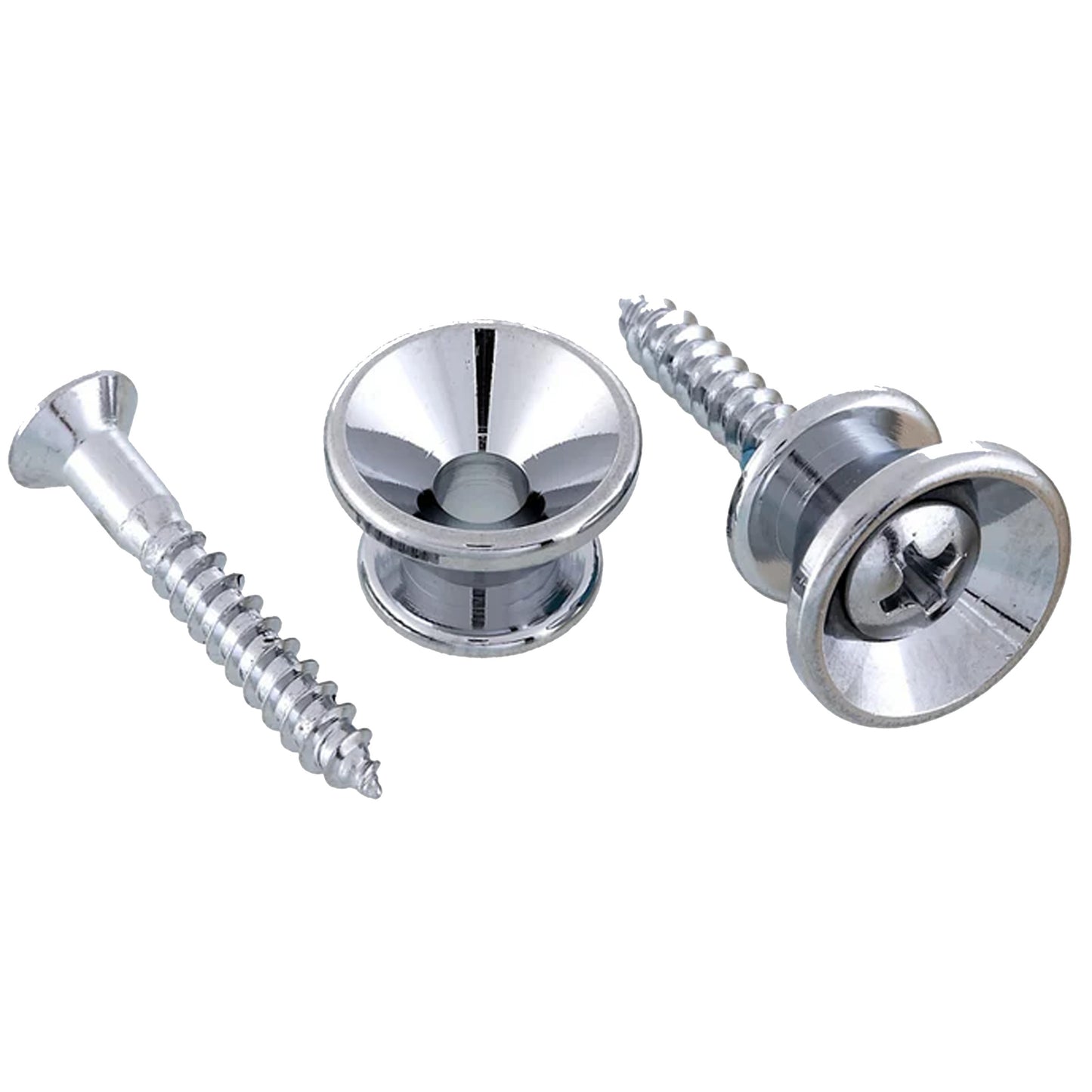 All Parts Gotoh Strap Buttons with Screws (Chrome)