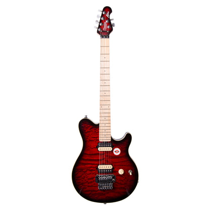 Sterling By Music Man AX40D Quilt Maple Top in Ruby Red Burst (AX40DRRB)