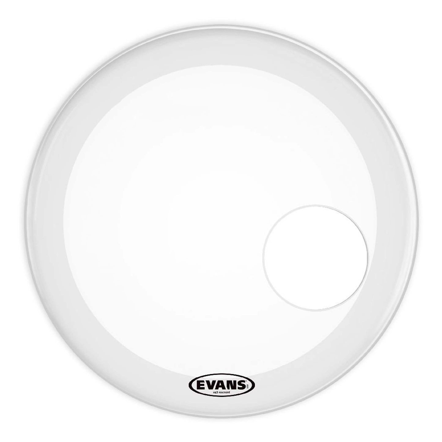 Evans EQ3 Resonant Smooth White Bass Drum Head, 24"