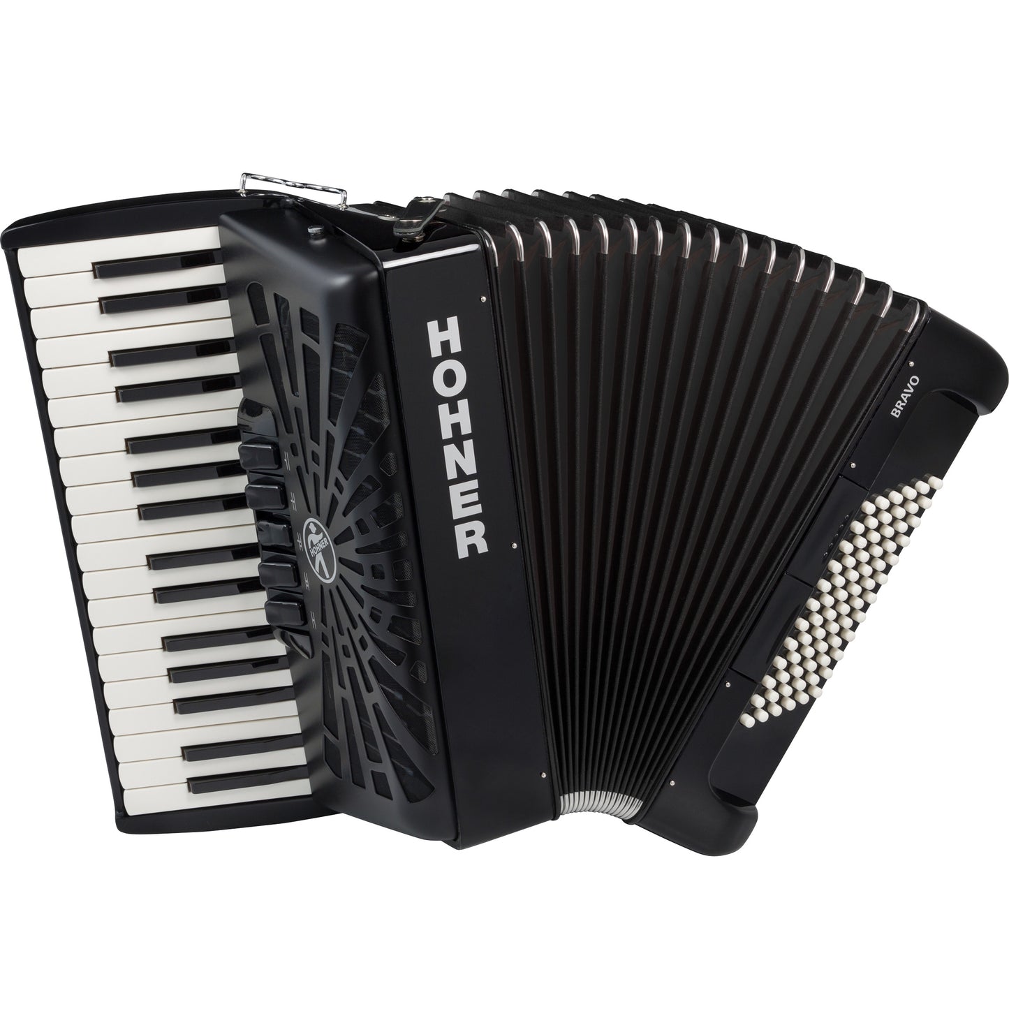 Hohner Bravo III 72 Piano Accordion - Jet Black