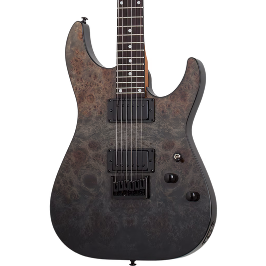 Schecter C-1 Standard Electric Guitar - Black Fade Burst Burl