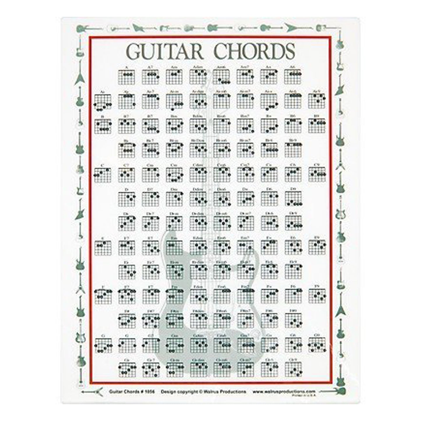 Walrus Productions Guitar Chord Mini Chart