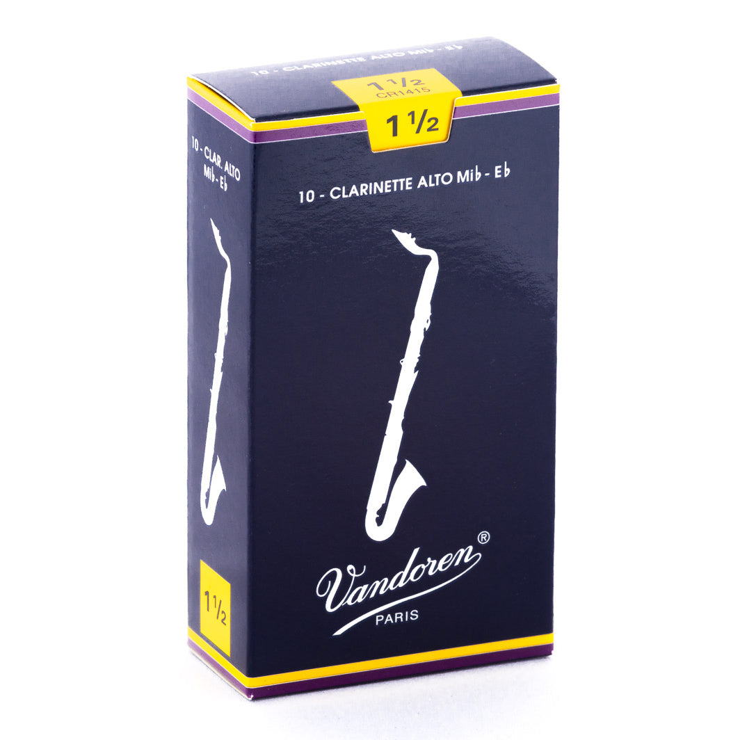Vandoren CR1415 Alto Clarinet Traditional Reeds Strength 1.5; Box of 10