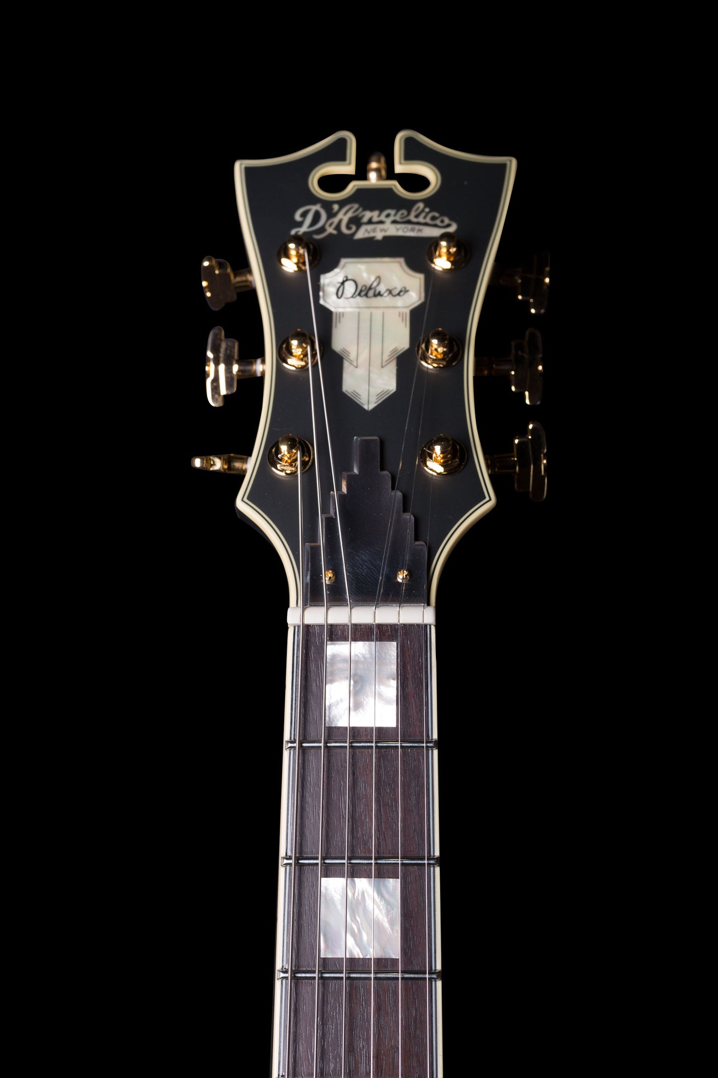 DAngelico EX-DC Deluxe Doublecut Semi-Hollow Midnight Matte Stoptail w/ Case (DCMMNGSCB)