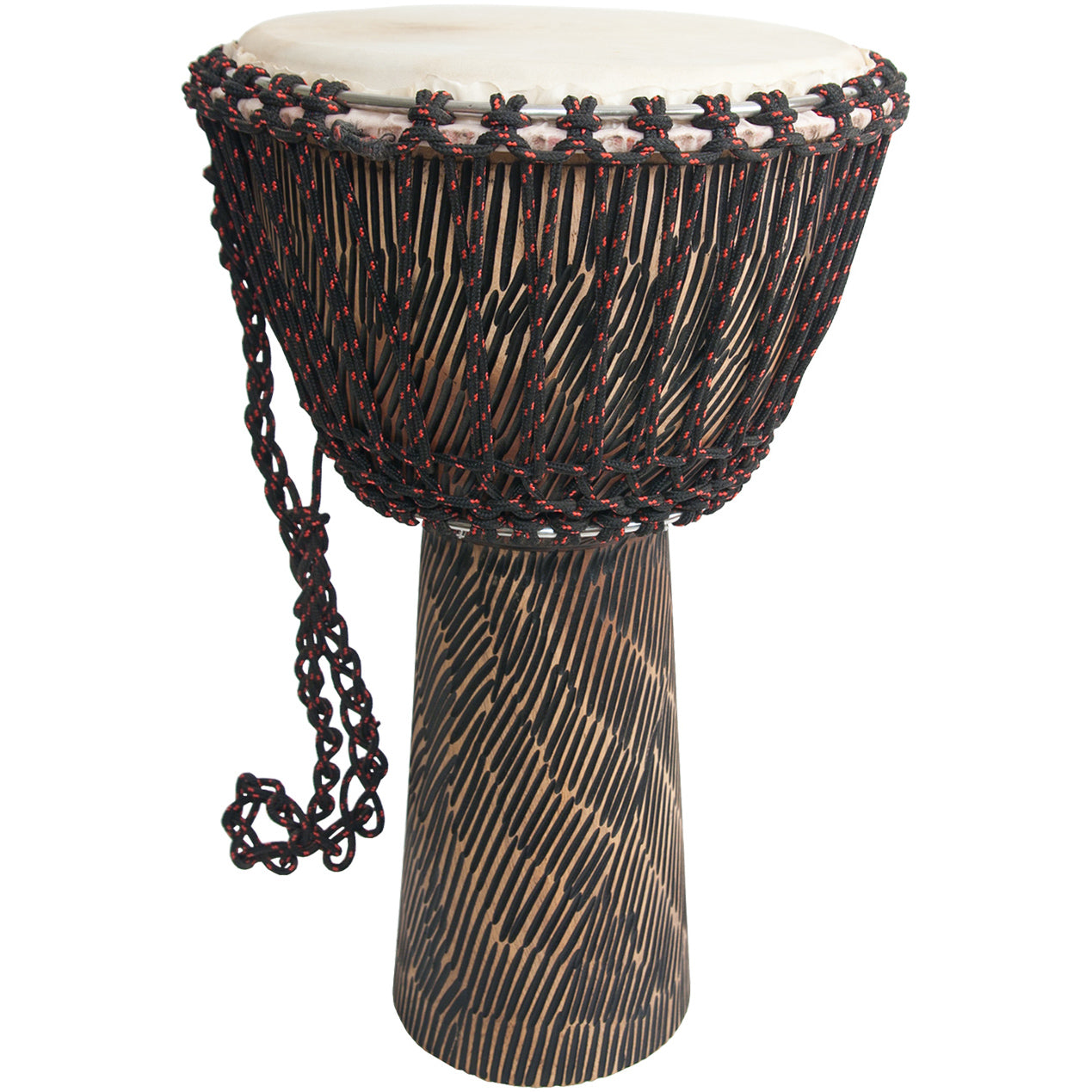 MID-EAST ROPE TUNED SHEESHAM DJEMBE WITH GOATSKIN HEAD