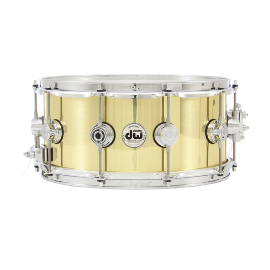 DW 6.5x14 Polished Bell Brass Snare Drum w/ Chrome Hardware