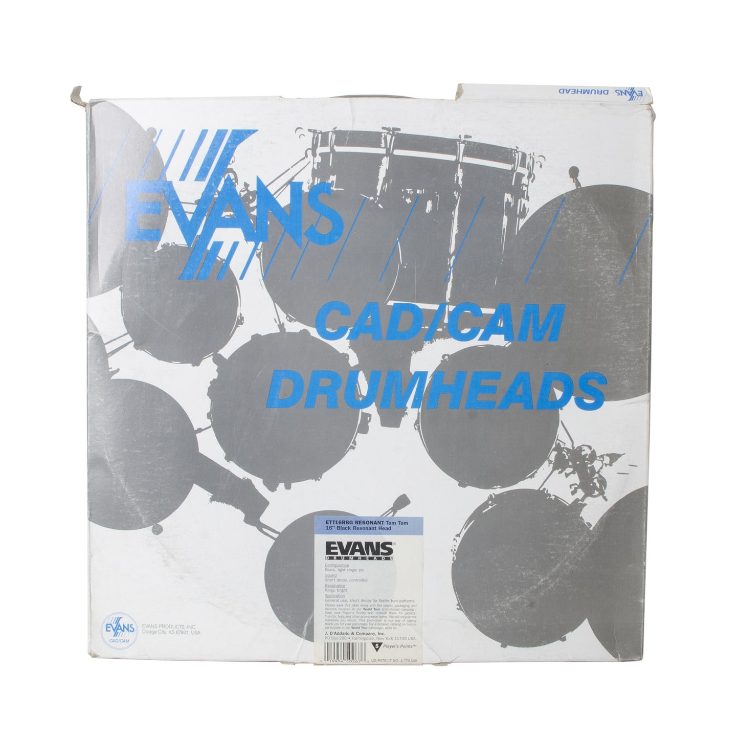 Evans EQ3 Resonant Black Tom Hoop Drum 16" Head (E4891)