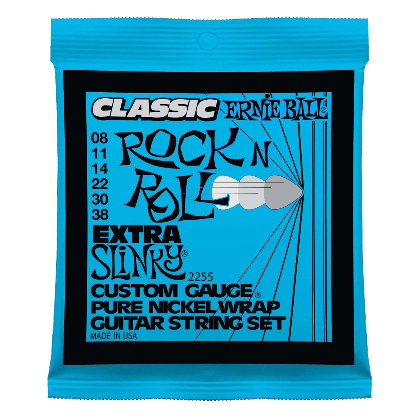 Ernie Ball Classic Pure Nickel Extra Slinky Set, .008 - .038