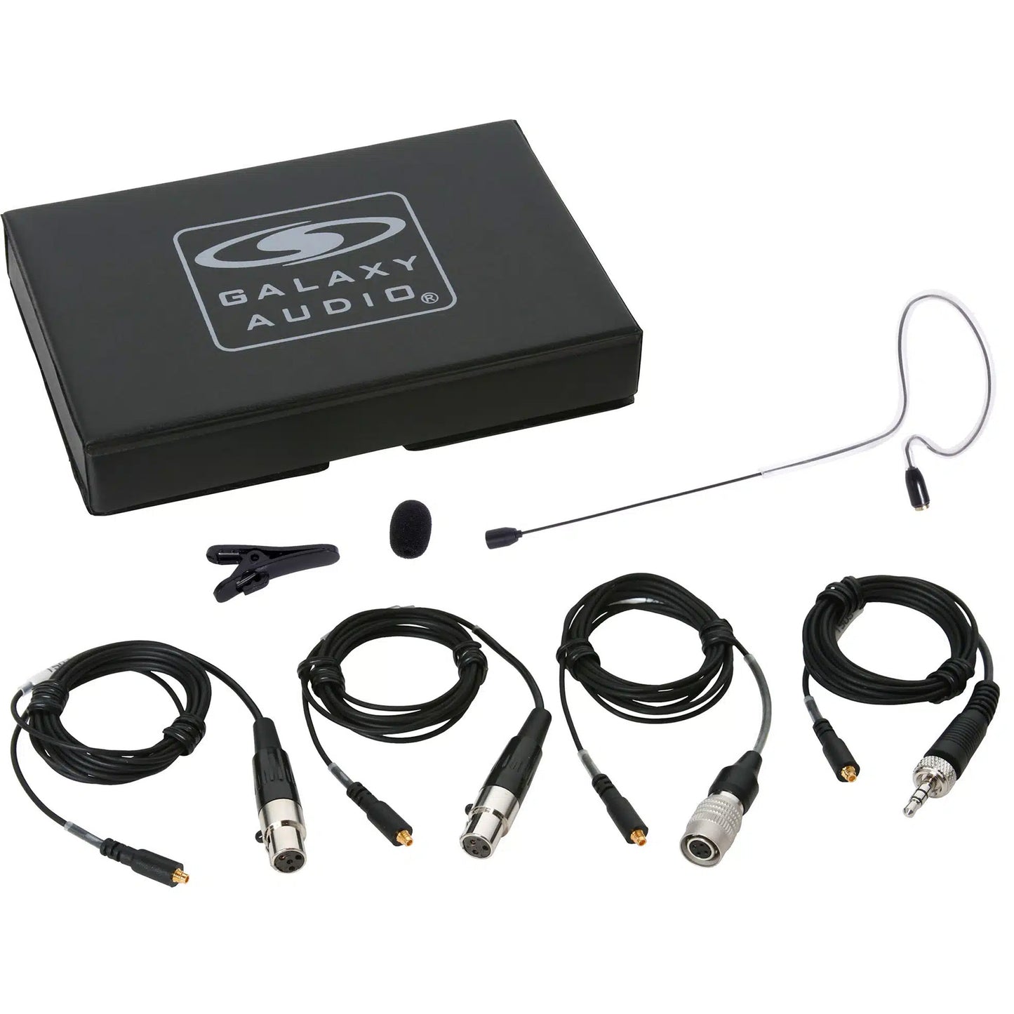 Galaxy Audio ESM4 Economical Single Ear Headset Mic w/4 Replaceable Mixed Cables