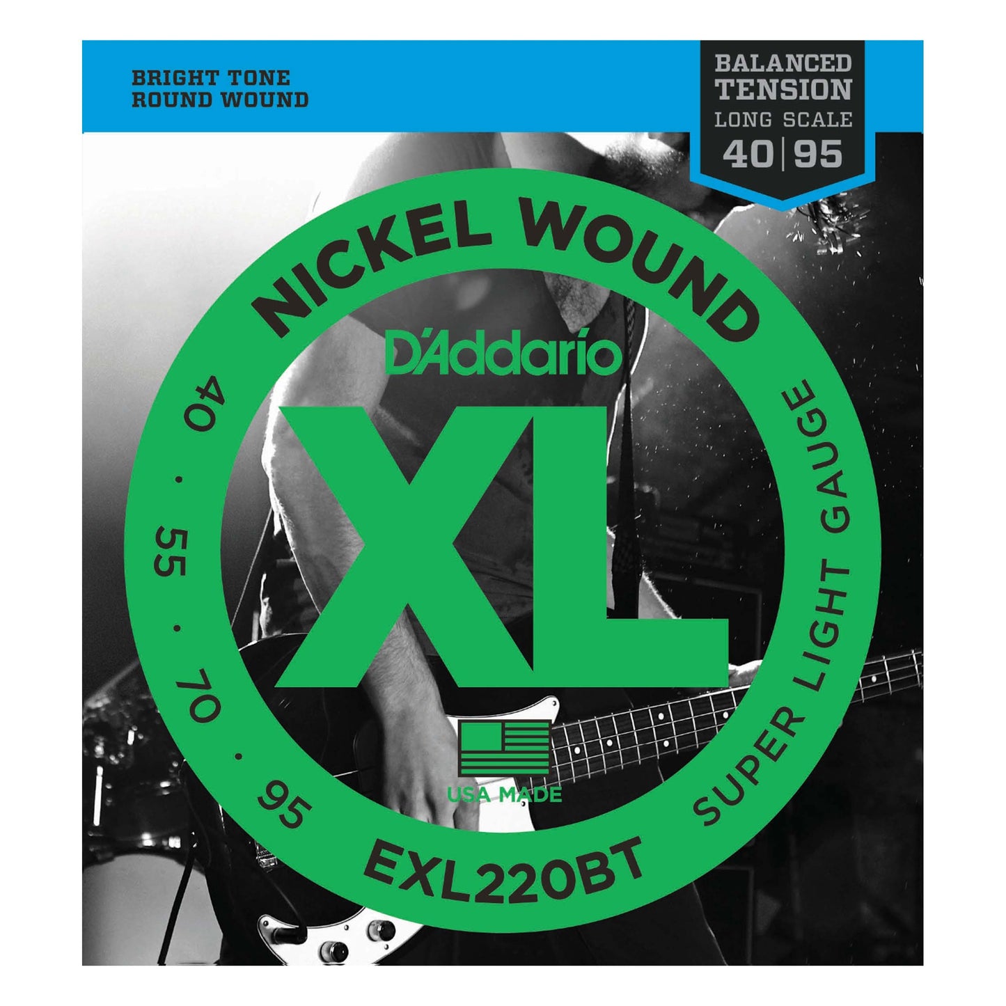 D'Addario EXL220BT Balanced Tension 40-95 Long Scale Electric Bass String Set