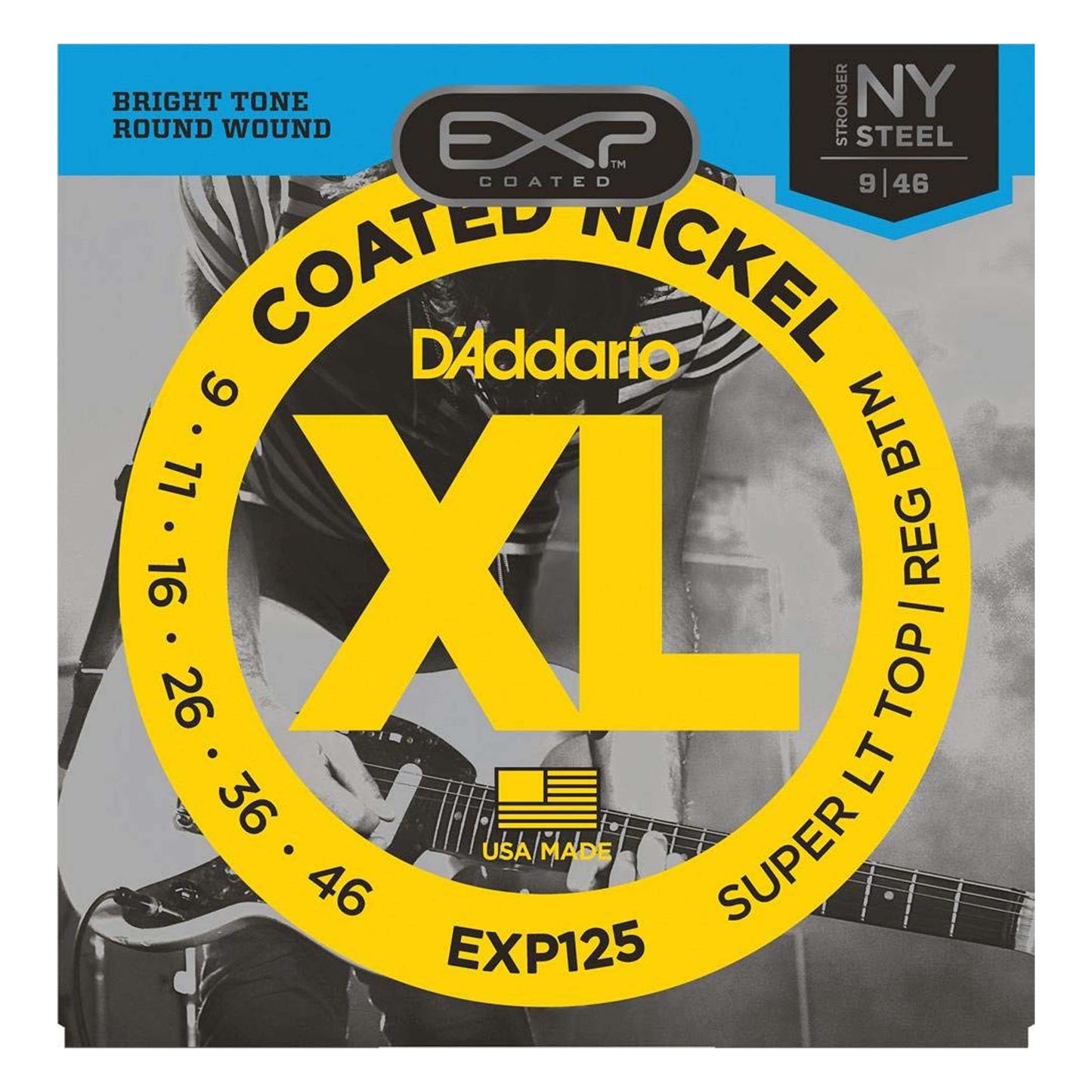 D'Addario EXP125 Coated Electric Guitar Strings, Super Light, 9-46
