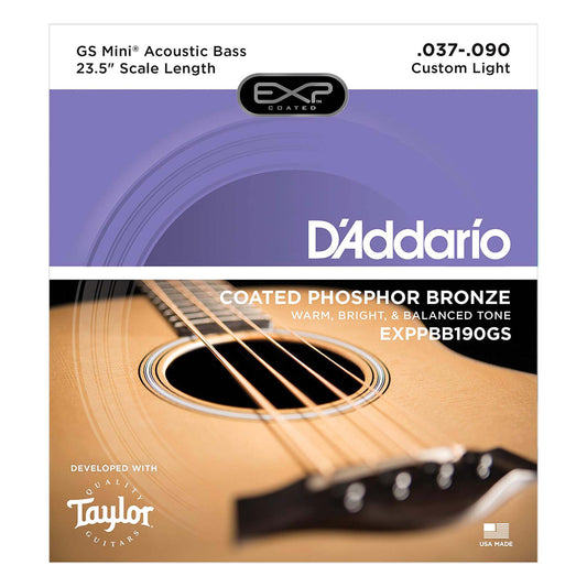 D'addario Coated Phosphor Bronze Acoustic, Taylor Gs Mini Bass Scale, 37-90