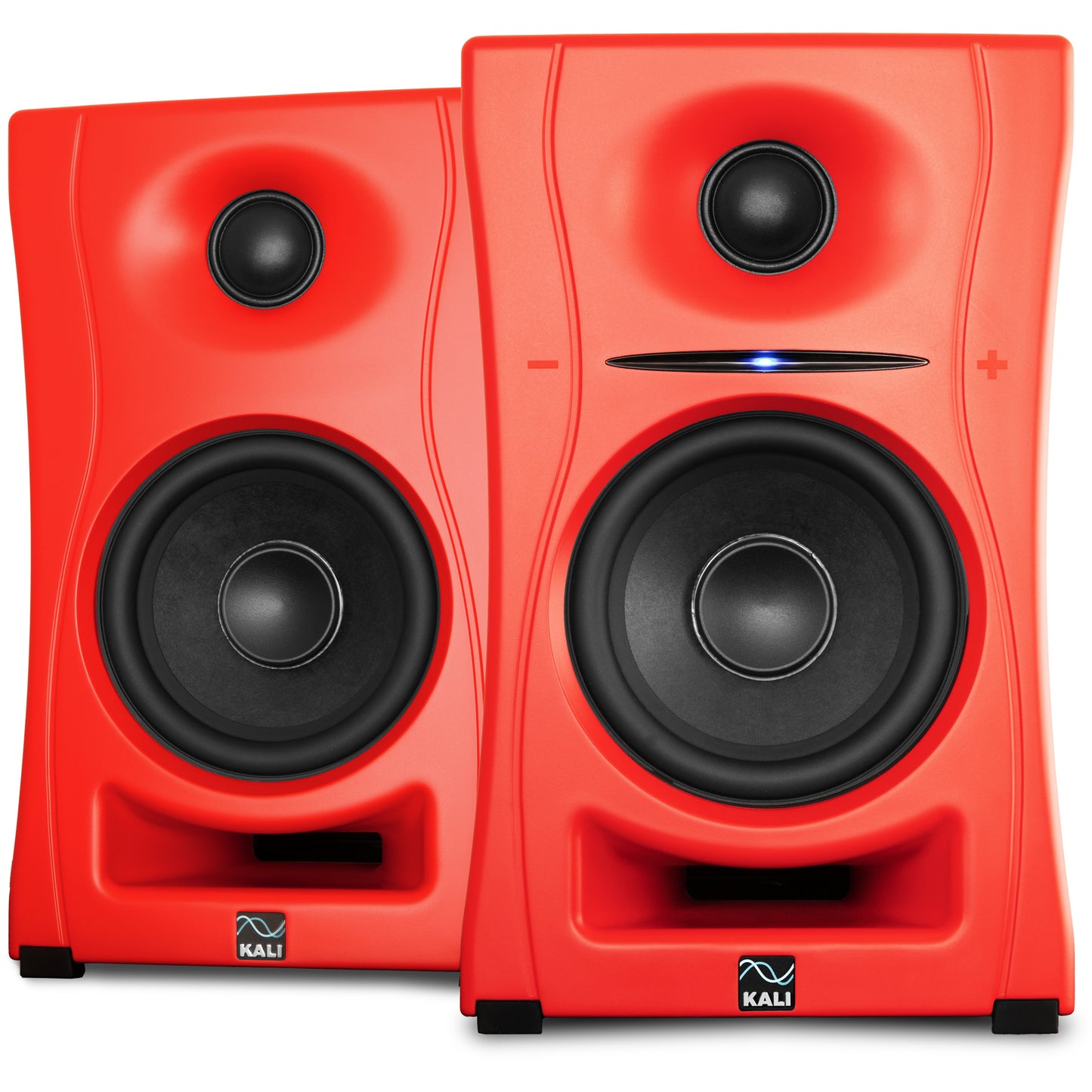 KALI AUDIO LP-UNF-R 4” Ultra Nearfield Powered Monitor System w/Bluetooth - Boundary Compensation EQ Settings - for Mixing, Recording, Audio Production - USB-C, TRS, RCA Inputs Red (Pair)