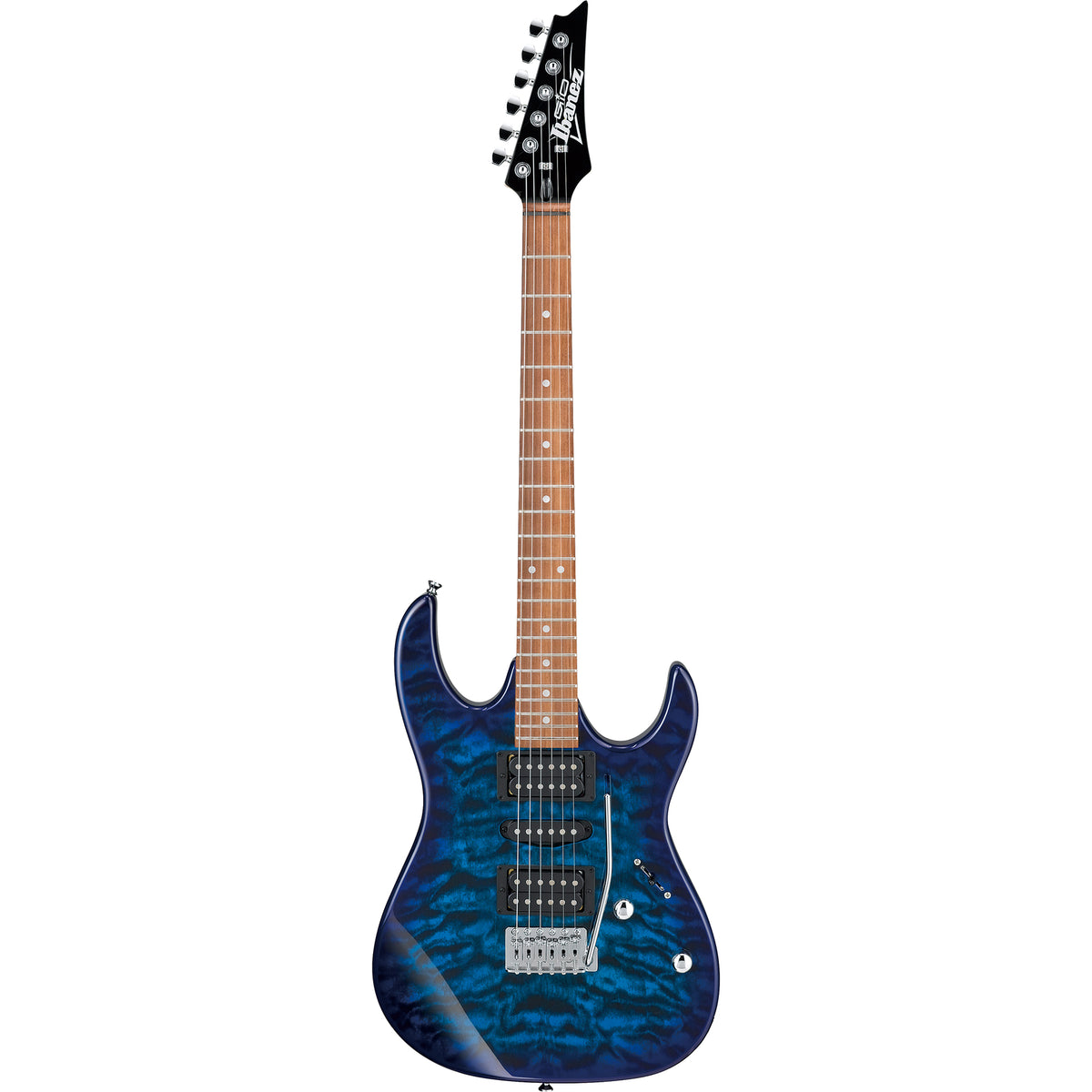 Ibanez GRX70QATBB RX Gio 6-String Electric Guitar, Transparent Blue Burst