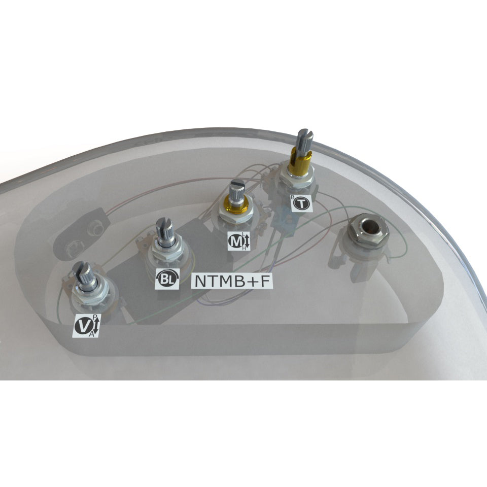 Bartolini 3 Band NTMB+F Preamp 4 Knob Jazz Bass Active/Passive Prewired Harness