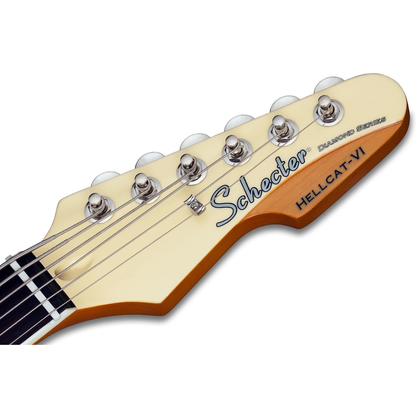 Schecter Hellcat-VI Baritone Electric Guitar - Ivory Pearl