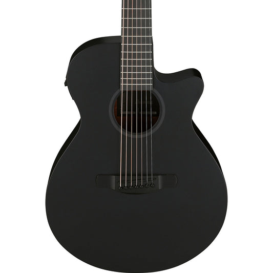 Ibanez AEG Series 7-String Acoustic Electric Guitar, Black Out