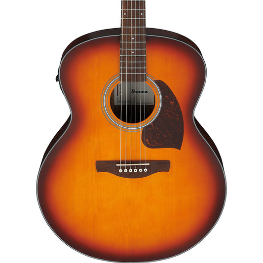 Ibanez PJ Series Acoustic Electric Guitar, Open Pore Vintage Amber Sunburst