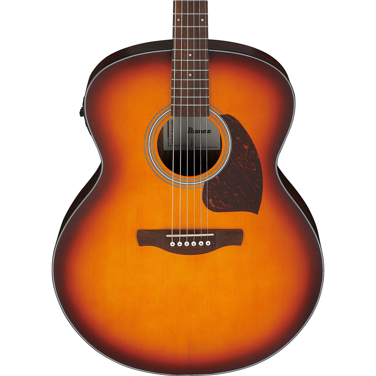 Ibanez PJ Series Acoustic Electric Guitar, Open Pore Vintage Amber Sunburst