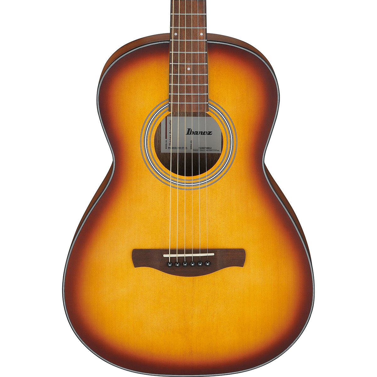 Ibanez PN Series Acoustic Guitar, Open Pore Brown Sunburst