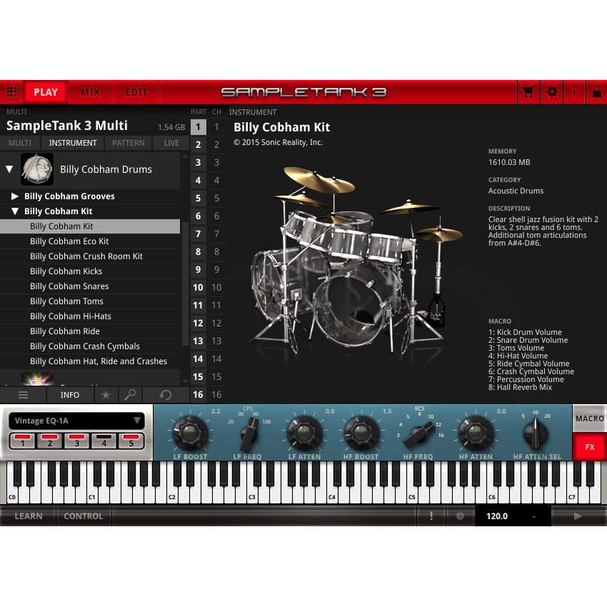 IK Multimedia SampleTank 3 - Billy Cobham Drums