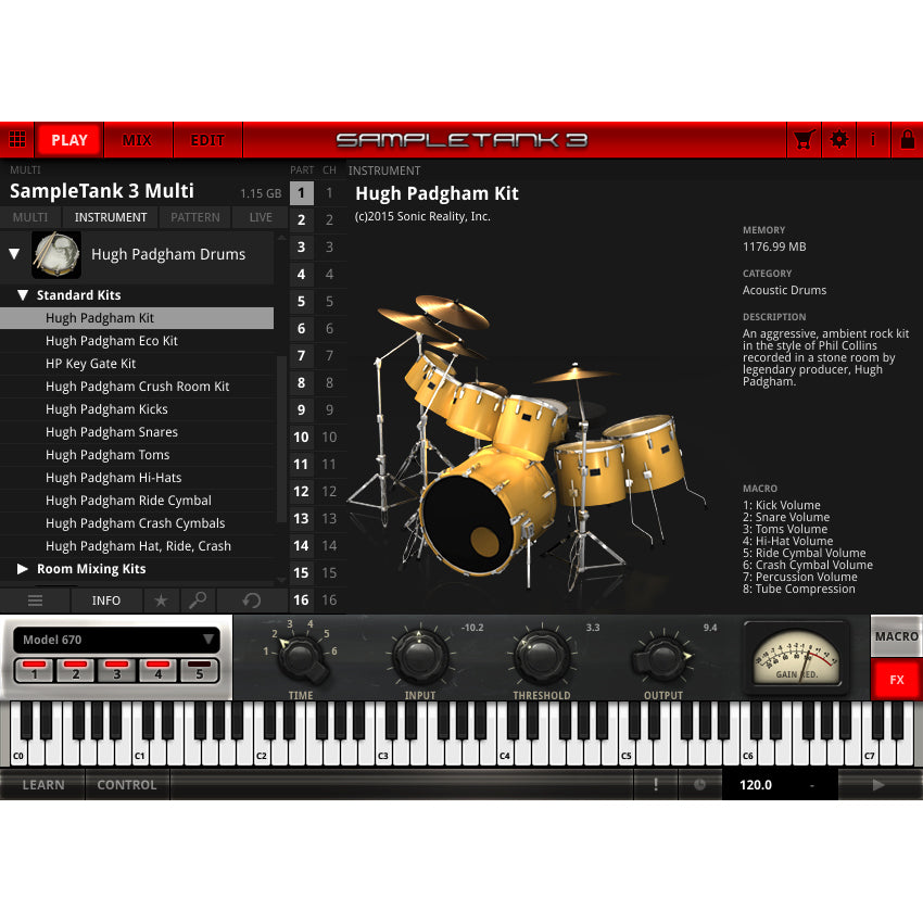 IK Multimedia SampleTank 3 - Hugh Padgham Drums