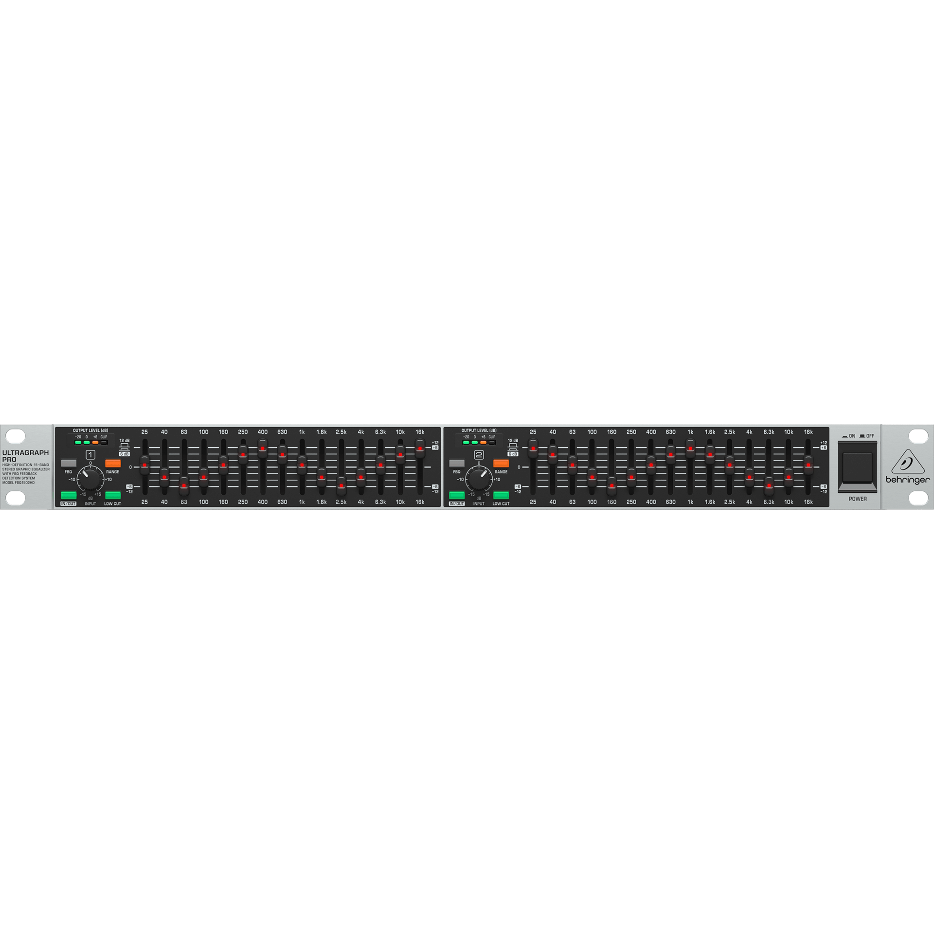 Behringer Ultragraph Pro FBQ1502HD 15-Band Stereo Graphic EQ Behringer Ultragraph Pro FBQ1502HD 15-Band Stereo Graphic EQ