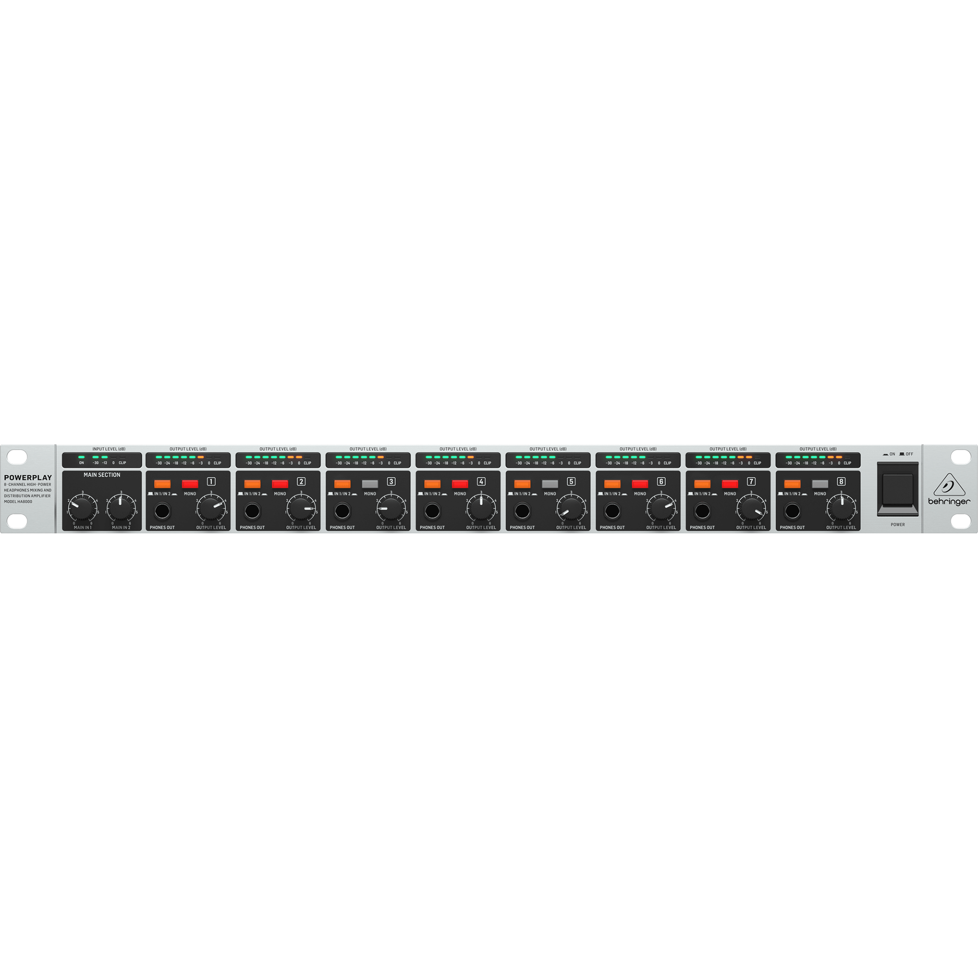 Behringer Powerplay HA8000 V2 8-Channel Headphone Mixing Behringer Powerplay HA8000 V2 8-Channel Headphone Mixing