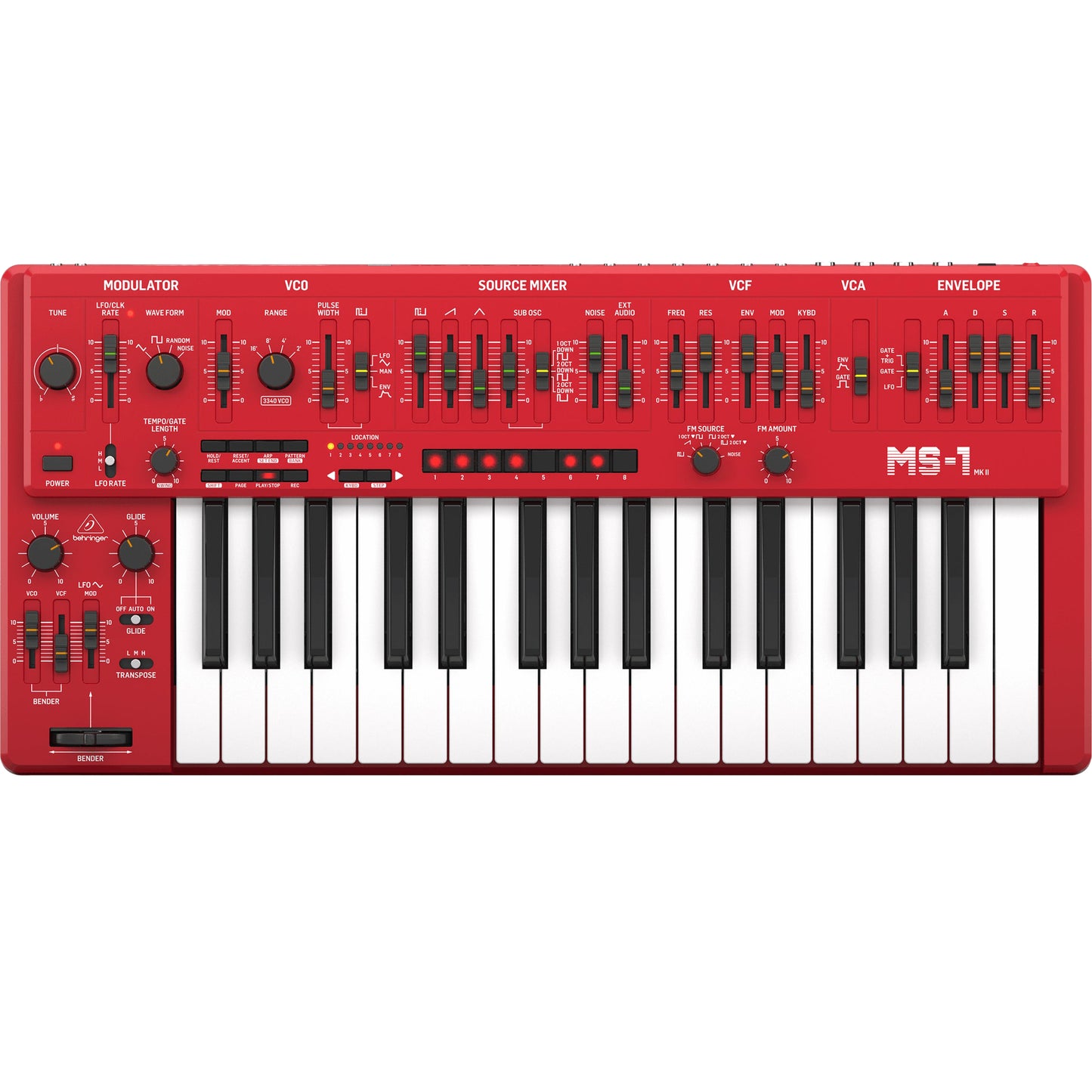 Behringer MS-1 MKII RD Analog Synthesizer, Red