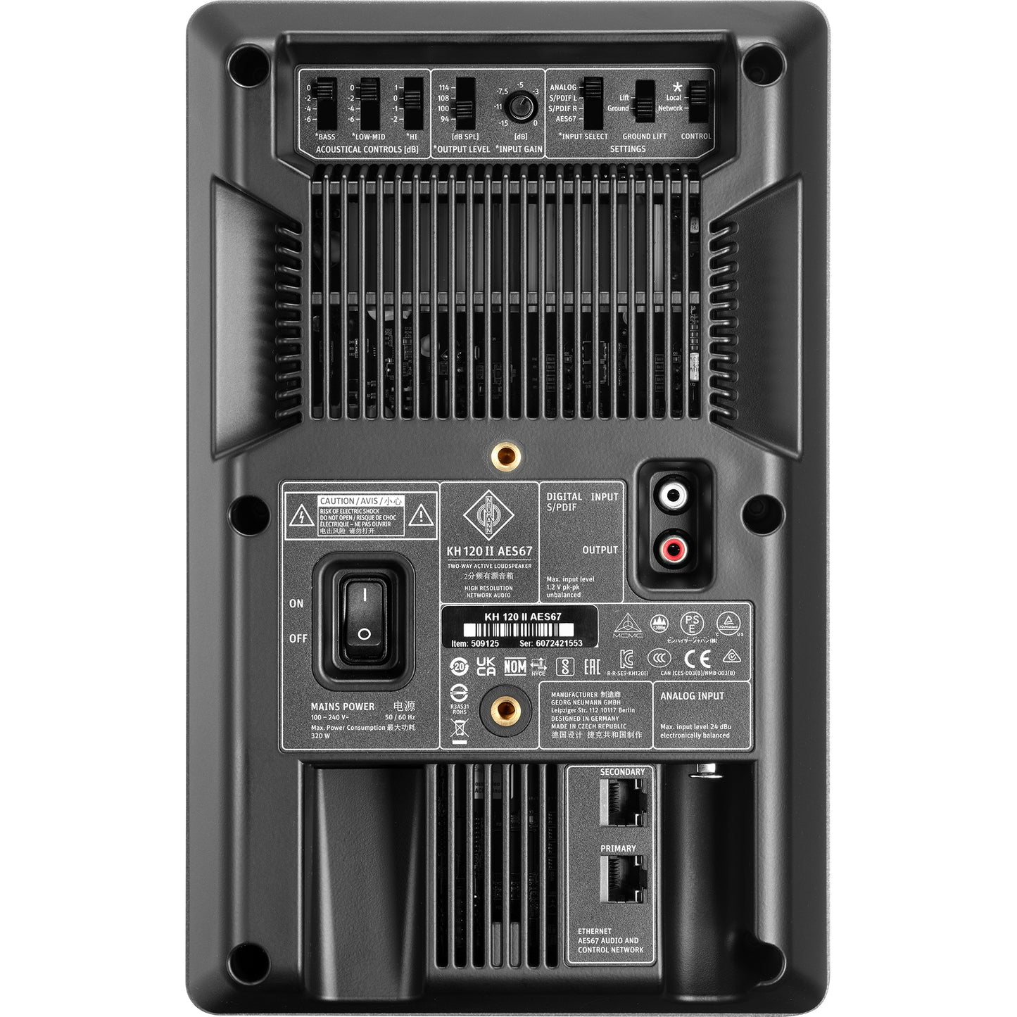 Neumann KH 120 II AES67 Two Way, DSP-powered Nearfied Monitor, Anthracite