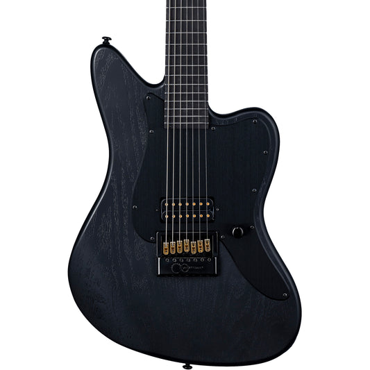 ESP LTD AW-XJ7 Baritone Evertune 7-String Electric Guitar - Black Open Grain