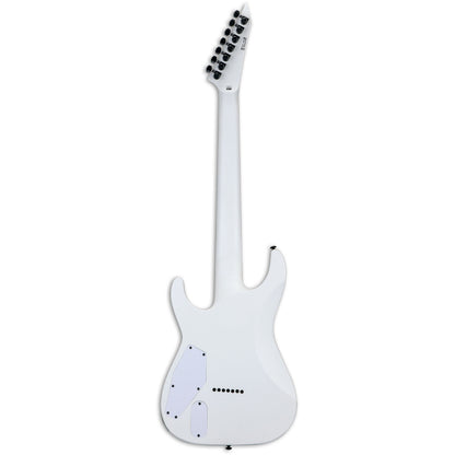 ESP LTD M-7HT Baritone 7-String Arctic Metal Electric Guitar, Snow White Satin
