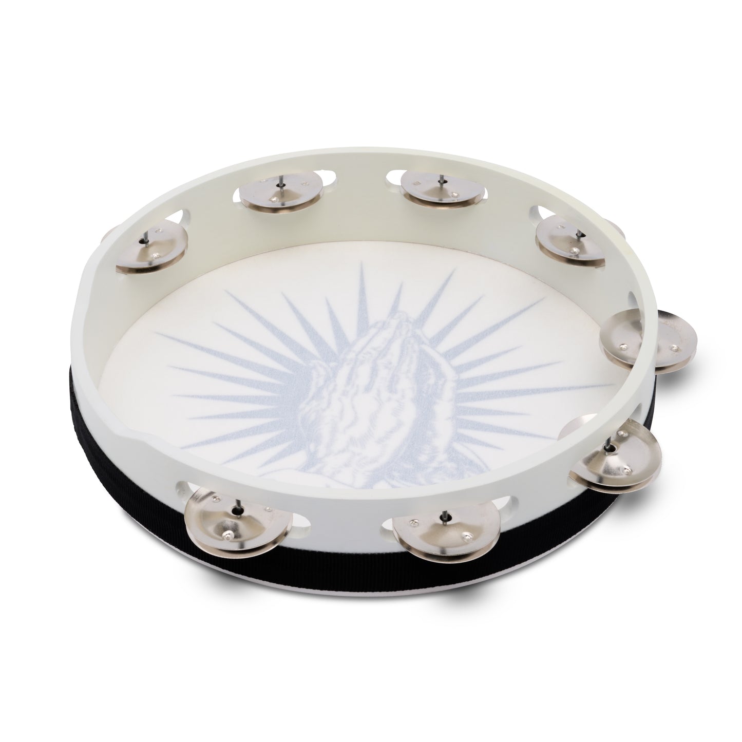 Latin Percussion LP3161PH-WH Praying Hands Tambourine 10” White