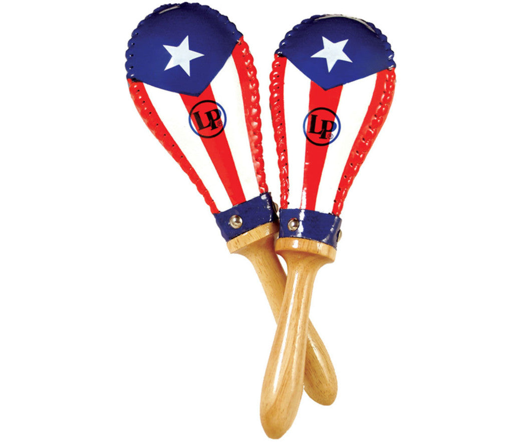 Latin Percussion Puerto Rican Flag Rawhide Maracas