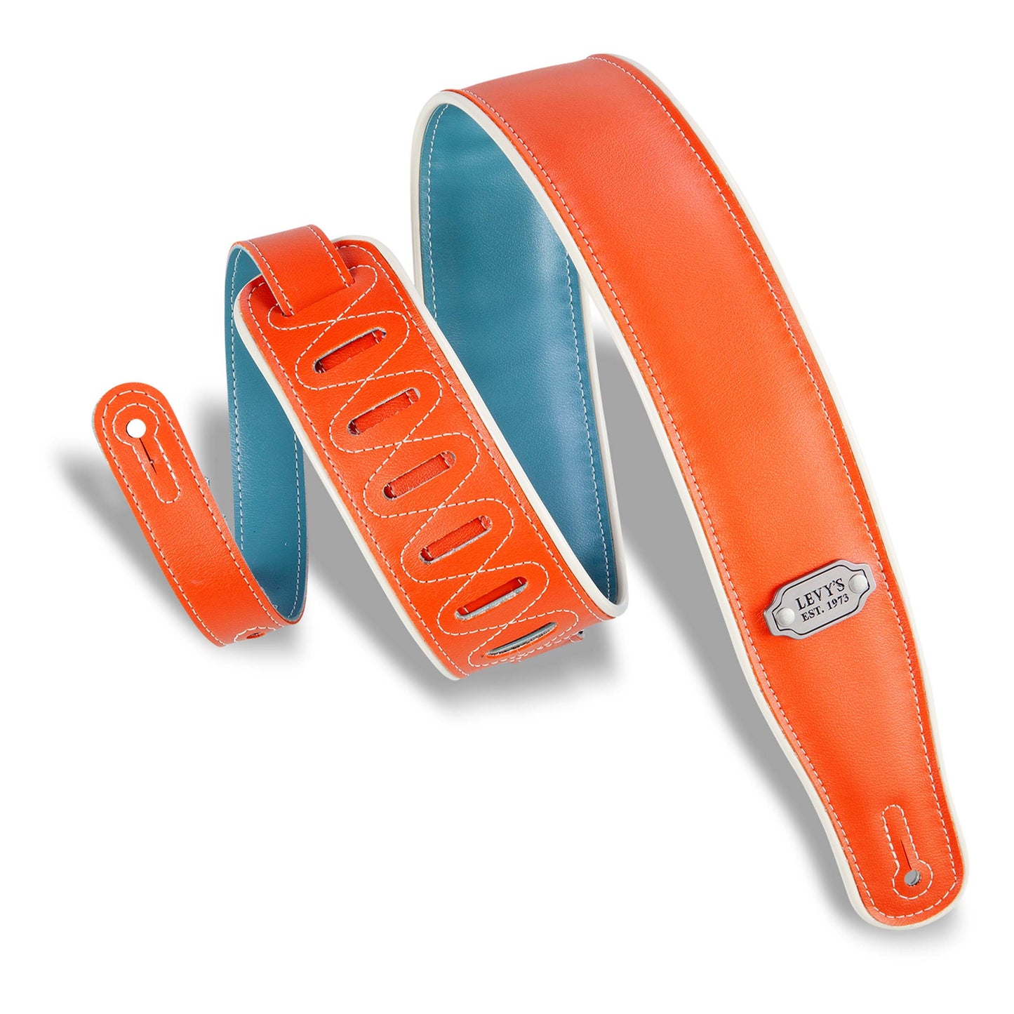 Levys Reversible Vinyl Guitar Strap - M26VCP-ORG-TEL