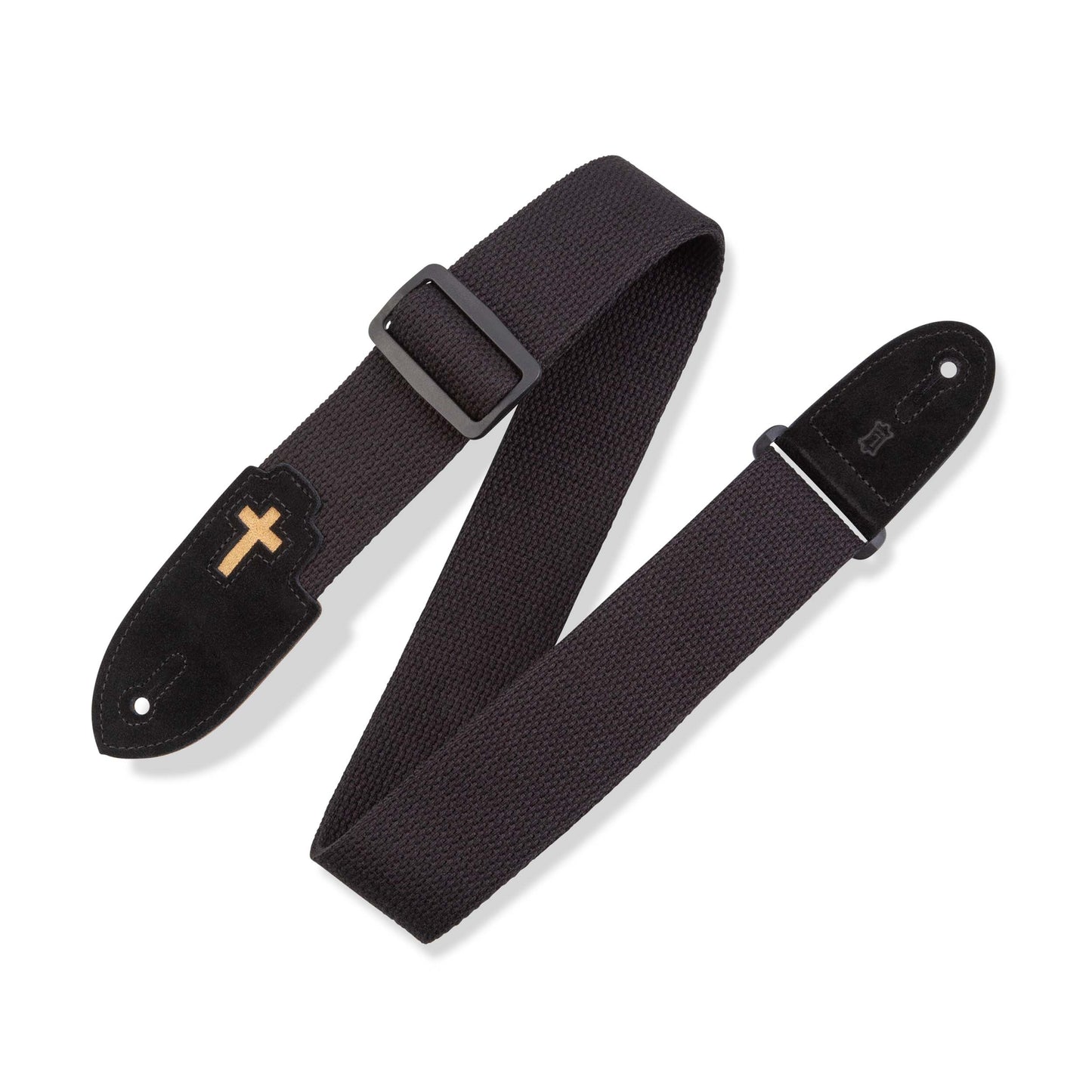 Levys Cross Inlay - Black Guitar Strap - MC8C-BLK