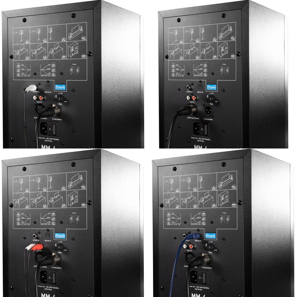 KALI AUDIO MM-6 6-Inch Multimedia Bookshelf Speaker - 80W Powered Speakers with Boundary EQ Settings & Remote Control - RCA, Optical, S/PDIF, XLR Inputs - Professional Home Audio Speaker