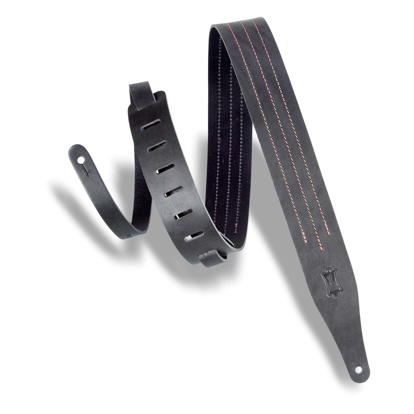 Levys Triple Stitch - Contrast Guitar Strap - MV217TS-BLK-BRN
