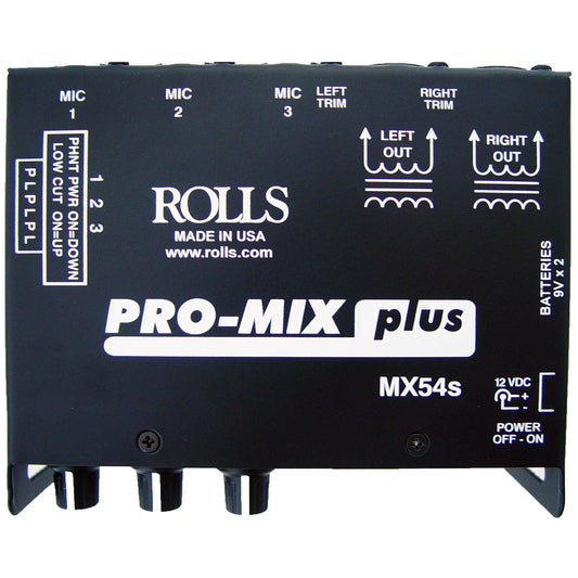 Rolls MX54s Pro Mix Plus 3-Channel Mic Mixer