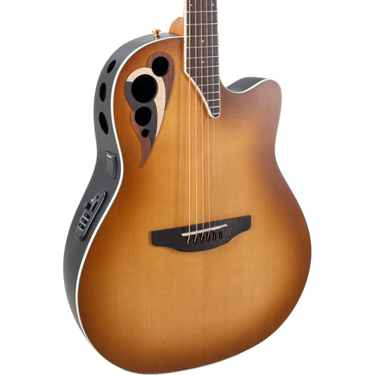 Ovation Celebrity Deluxe Acoustic Electric Guitar - Vintage Peach Burst Satin