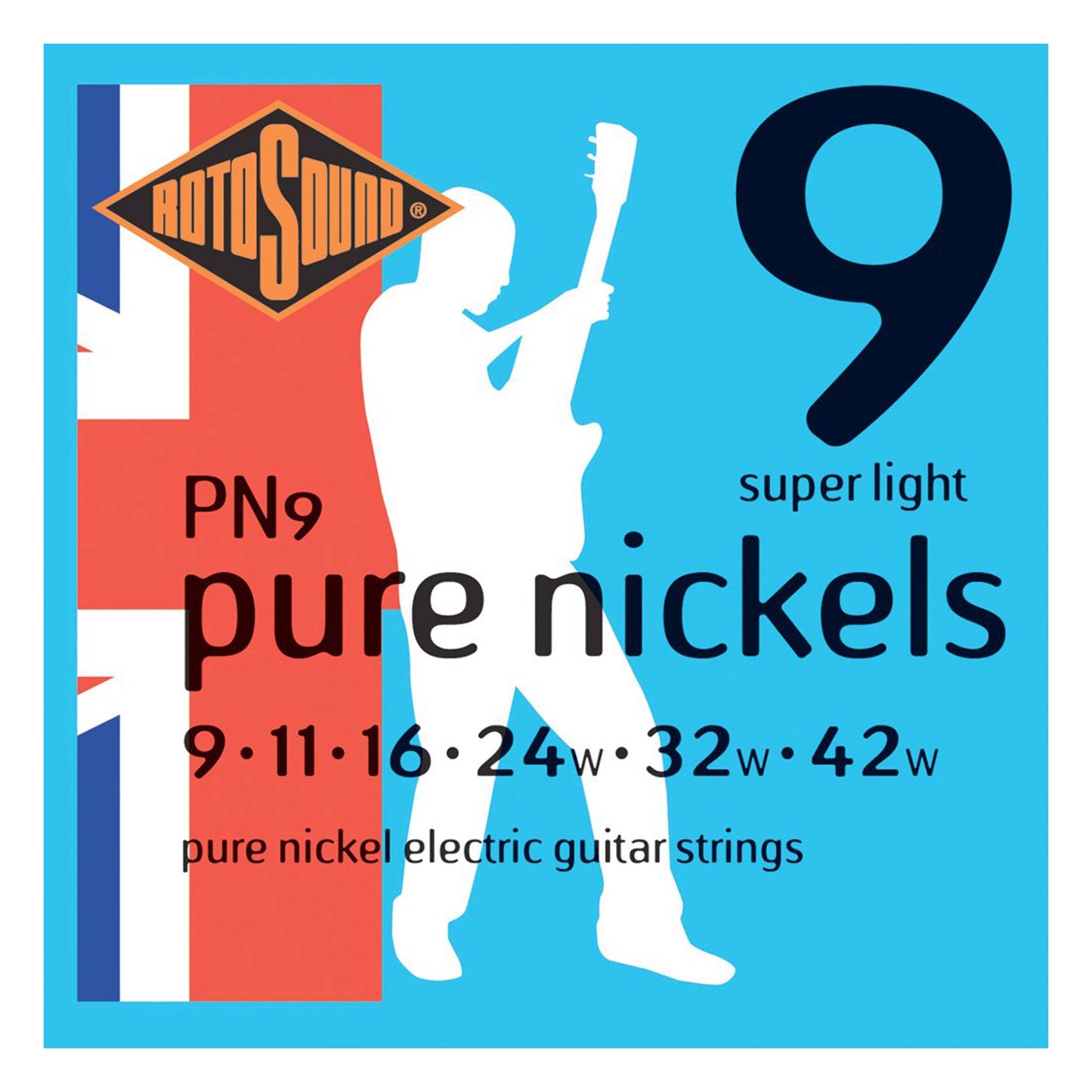 Rotosound PN9 Pure Nickel Electric Guitar Strings (9-42)