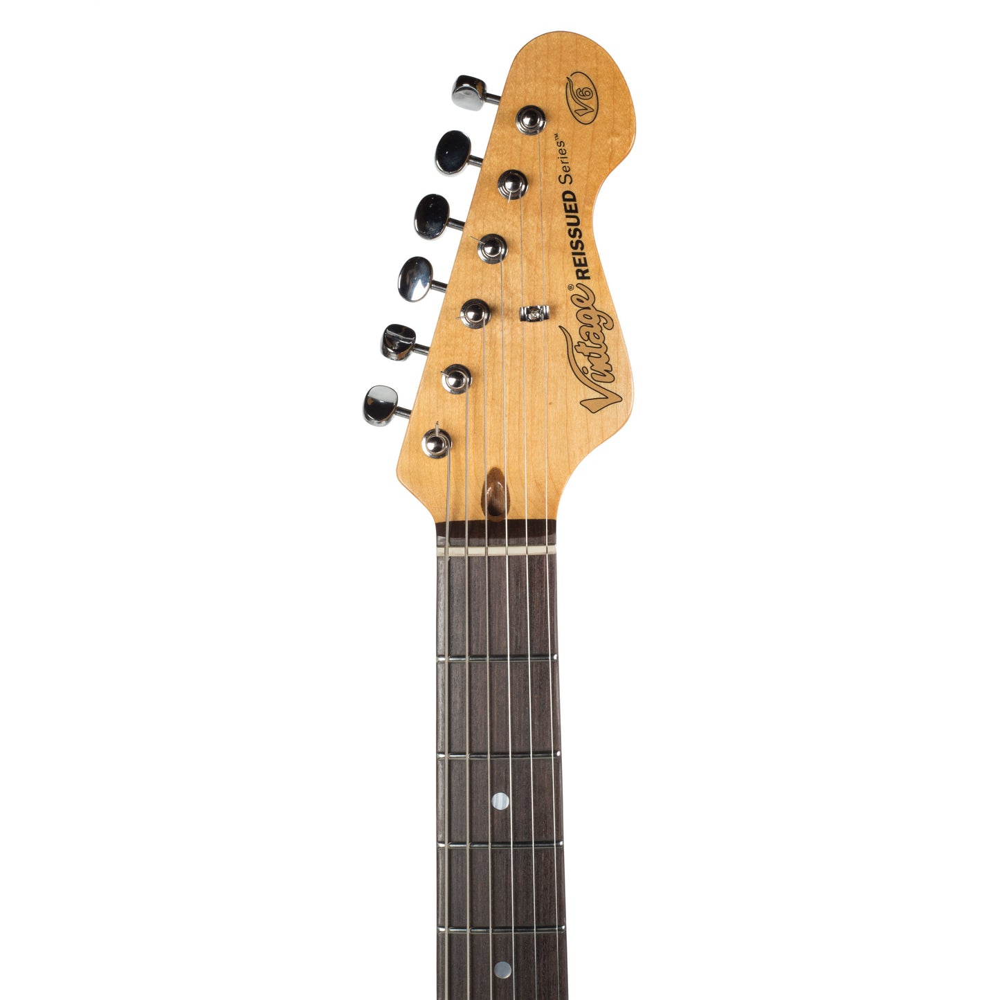 Vintage V76 STRAT-Style Electric Guitar in Gloss Black with Gig Bag (PSV6BBLS)