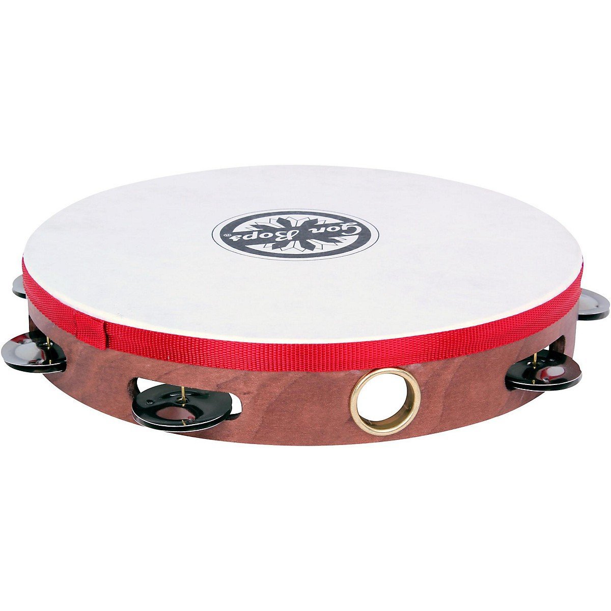 Gon Bops 10" Headed Single Row Wooden Tambourine